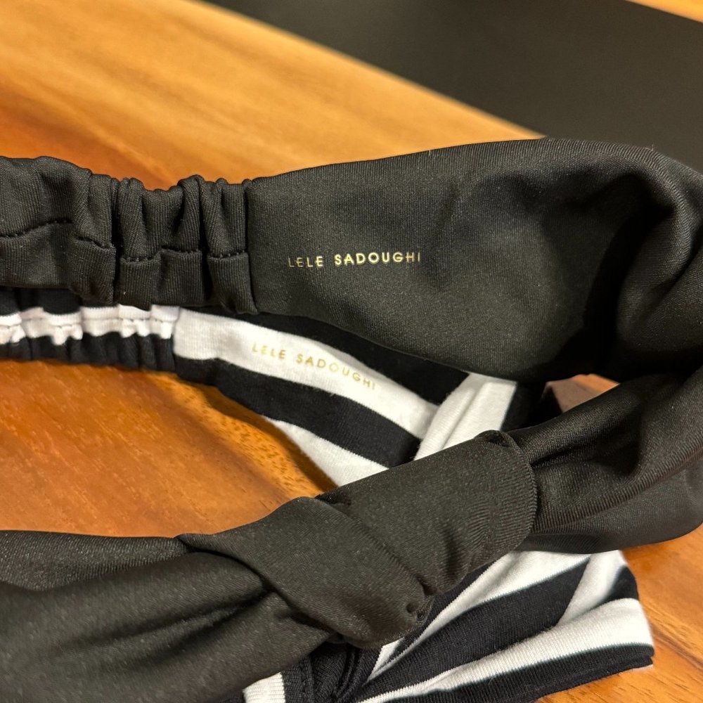 Lele Sadoughi Betty‎ Headbands Stretch Black And White Bow Set Of 2 Brand New! - Picture 5 of 14